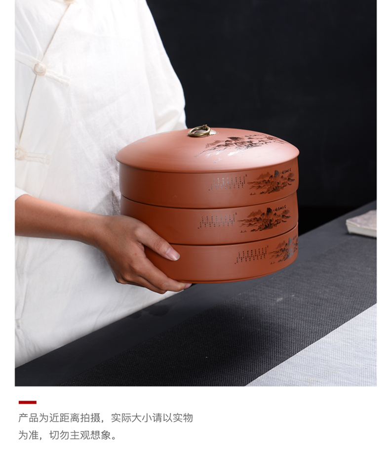 Can be superimposed puer tea cake ceramic tea pot large two cakes tea box packaging violet arenaceous wake tea POTS of household