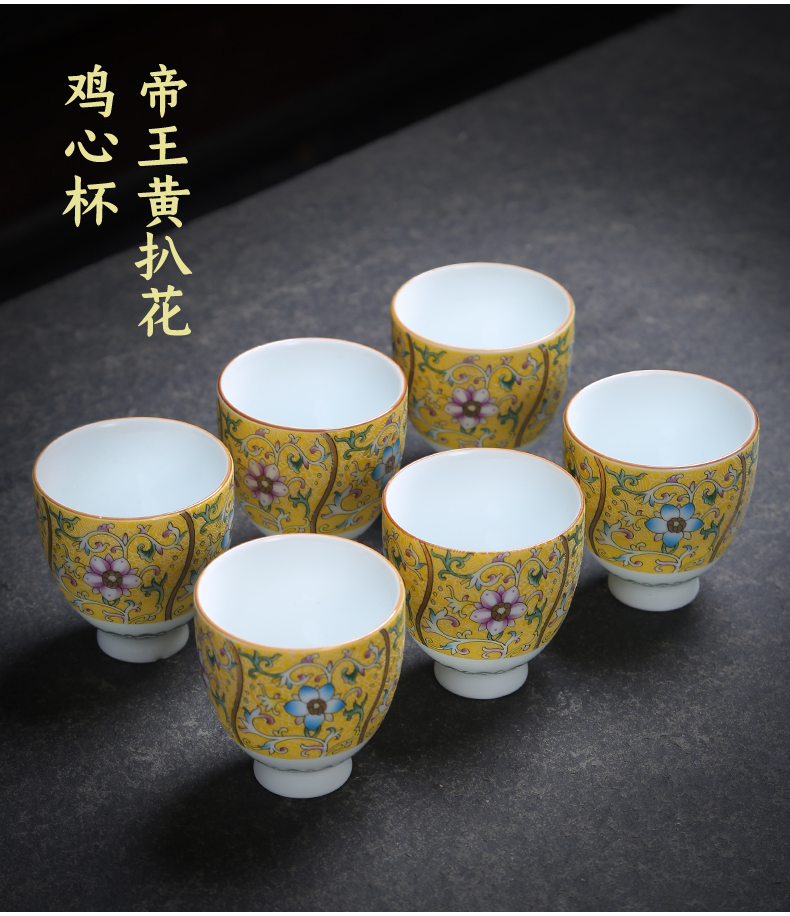 Jingdezhen tea cups grilled ceramic bowl flower sample tea cup master single CPU hand - made retro household kung fu tea cups