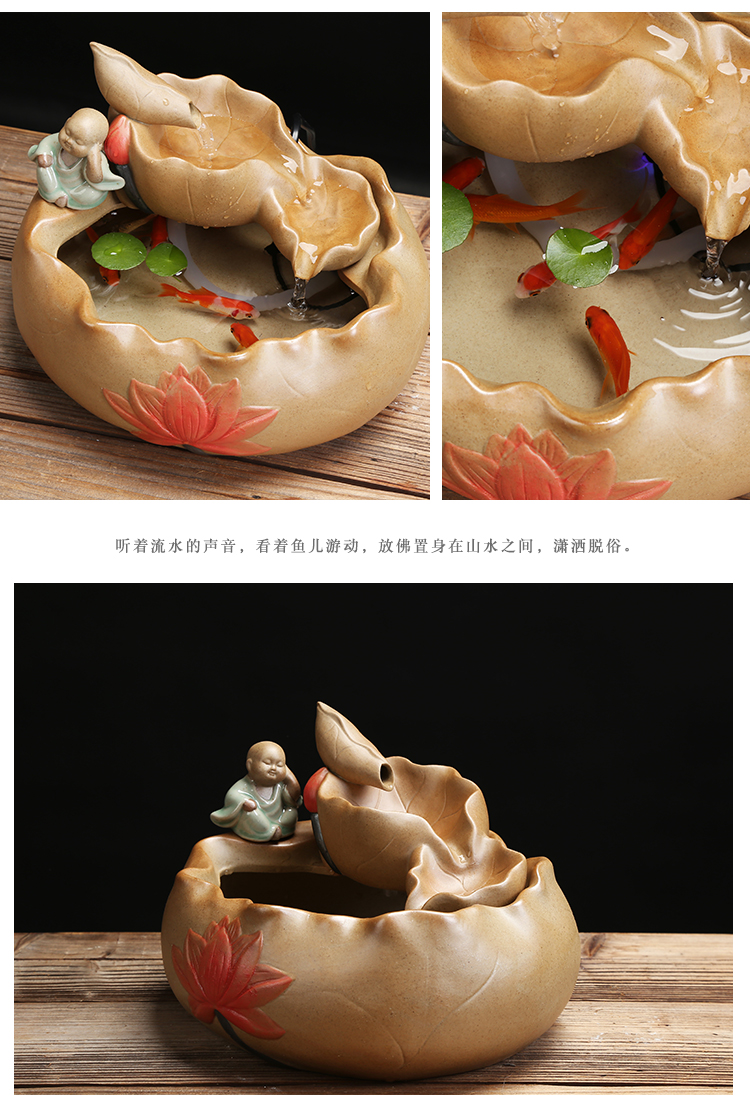 The young monk tea pet furnishing articles Chinese creative ceramics water feng shui plutus office furnishing articles sitting room aquarium decoration