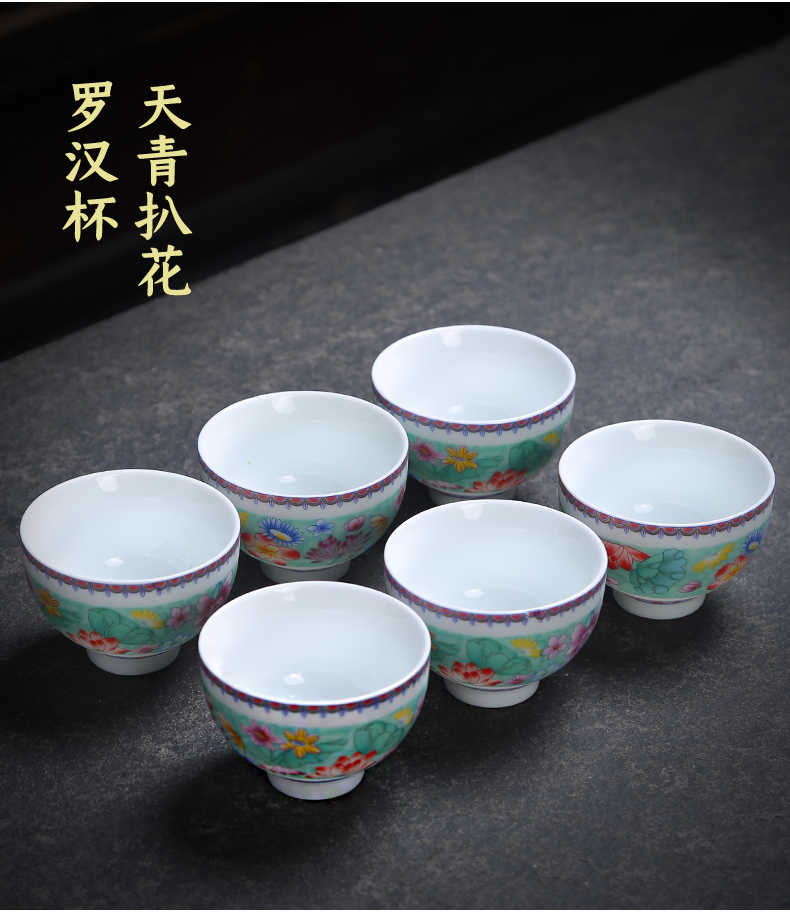 Pick flowers coppering. As silver cup for cup 999 masters cup ceramic kung fu tea set a single cup of tea light sample tea cup blue and white porcelain