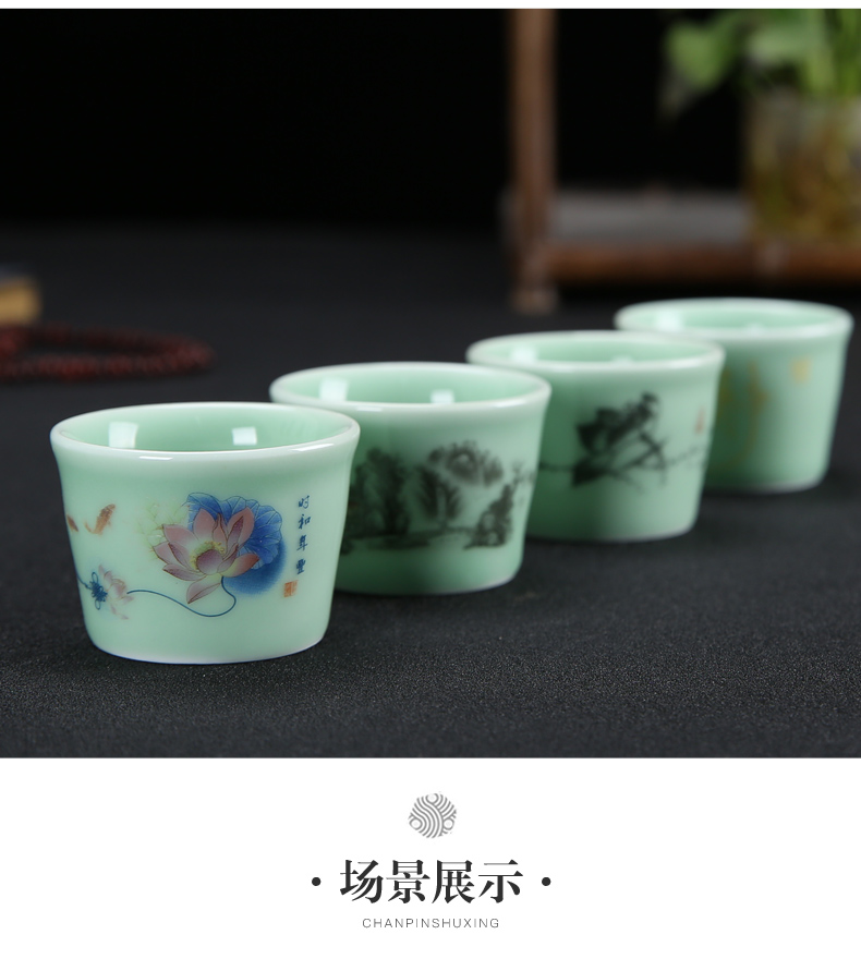 Celadon half automatic lazy ceramic stone mill home tea tea sets the teapot teacup tea tray tea pet accessories