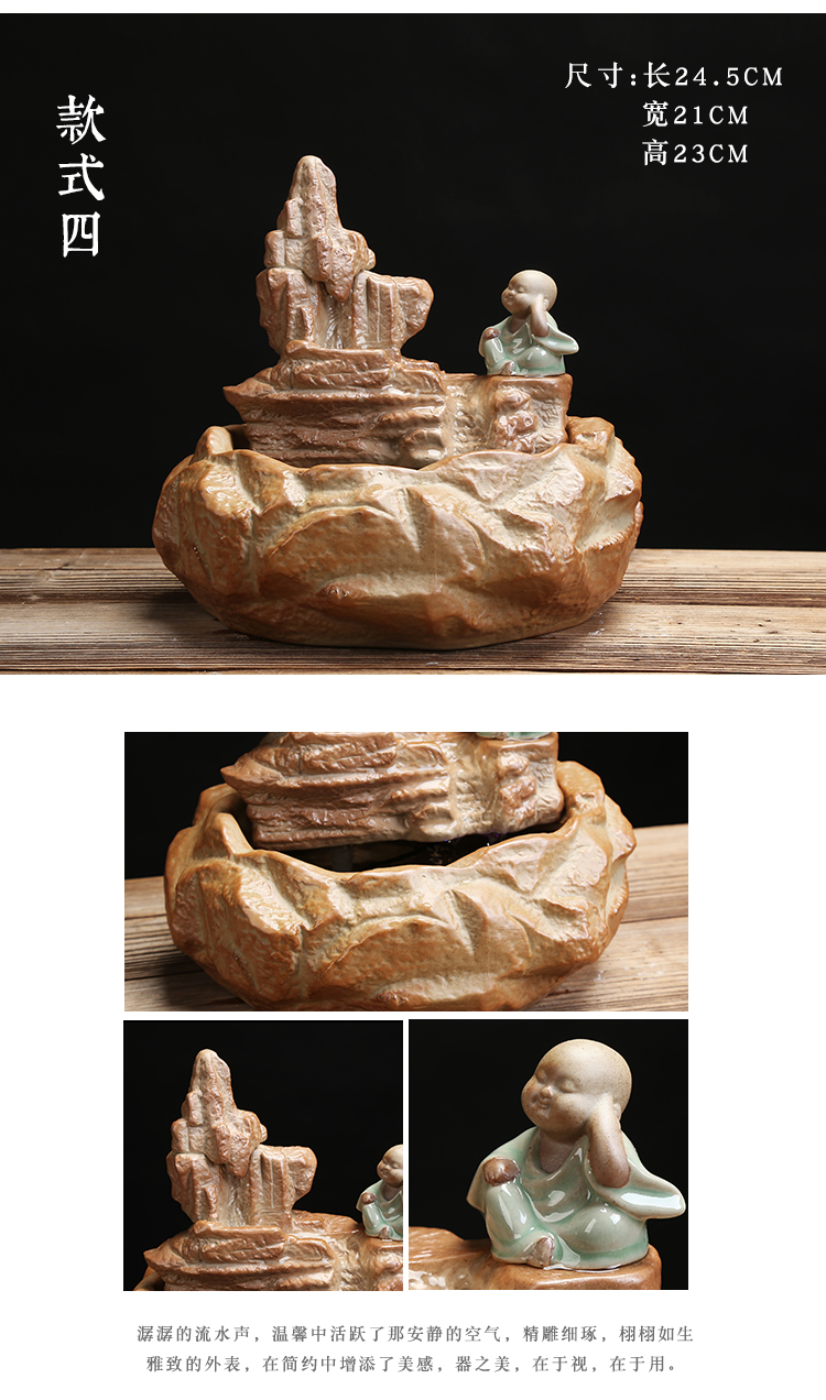 The young monk tea pet furnishing articles Chinese creative ceramics water feng shui plutus office furnishing articles sitting room aquarium decoration