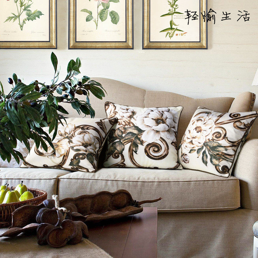 European-style American pattern sofa pillow bedside cushion pillow cover car pillow office sofa with core