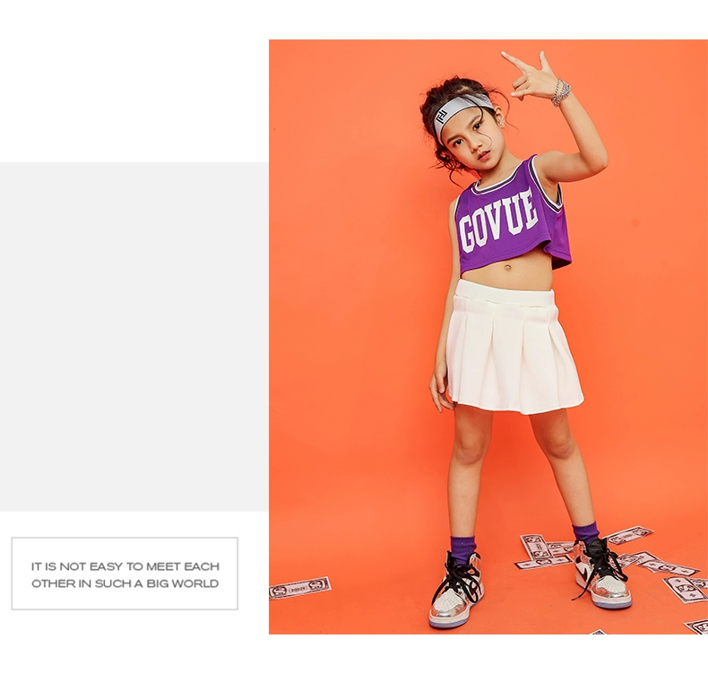 Ngày thiếu nhi Trang phục cho trẻ em gái Trang phục khiêu vũ đường phố Hiphop Hip Hop Jazz Dance Trường tiểu học Trang phục biểu diễn hoạt náo viên - Trang phục