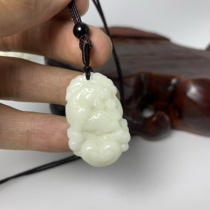 Shaanxi Lantian jade white jade seed material Pixiu pendant for men and women pendant necklace natural jade zodiac sign peace card
