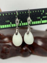 Lantian jade s925 silver inlaid earrings