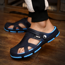 Sandals mens summer new hole shoes bag head slippers mens bathroom inside and outside wear sandals sandals tide