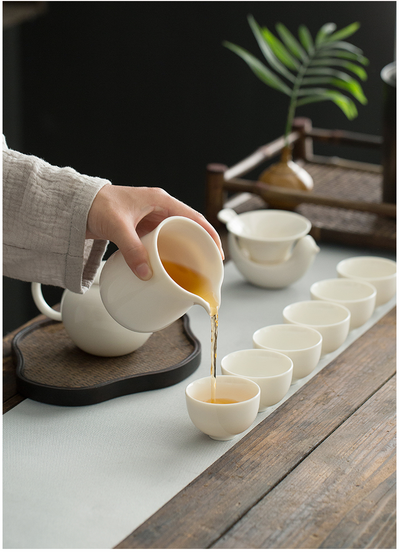 Dehua white porcelain in lard) points fair keller of tea ware large - sized ceramic tea sea kung fu tea accessories products on sale