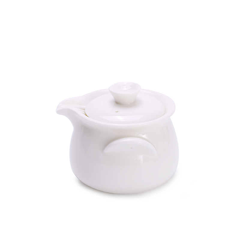 Dehua lard white porcelain ceramic teapot kung fu tea tureen bowl with a filter only three bowls of household hand grasp pot