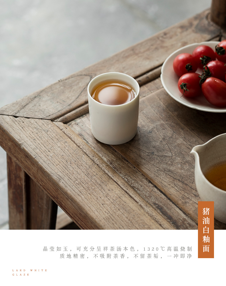 Lard white straight expressions using CPU kung fu masters cup thin foetus white porcelain bowl but small sample tea cup ceramic tea set tea cups