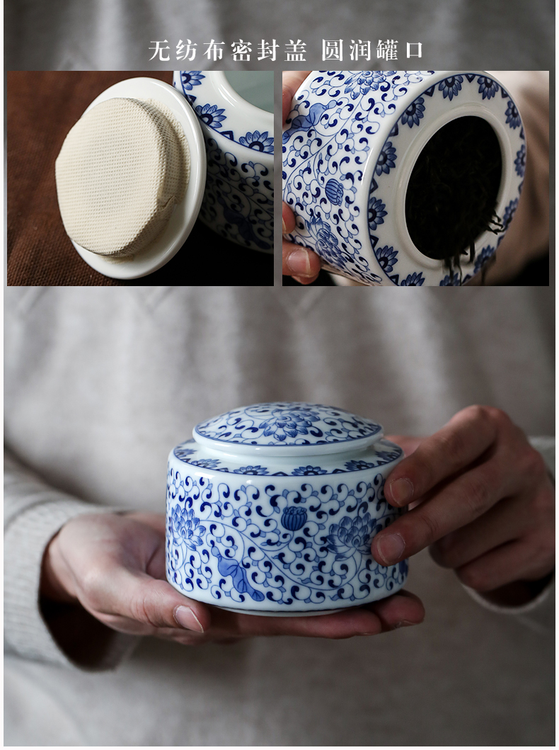 Jingdezhen blue and white porcelain tea set manual ceramic teapot kung fu of a complete set of tea cups tureen