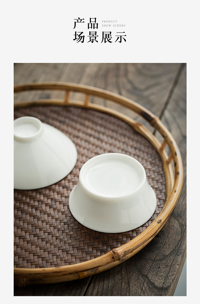 Dehua lard white kung fu tea cups ceramic bowl sample tea cup single white porcelain tea set tea cup small hat cup master