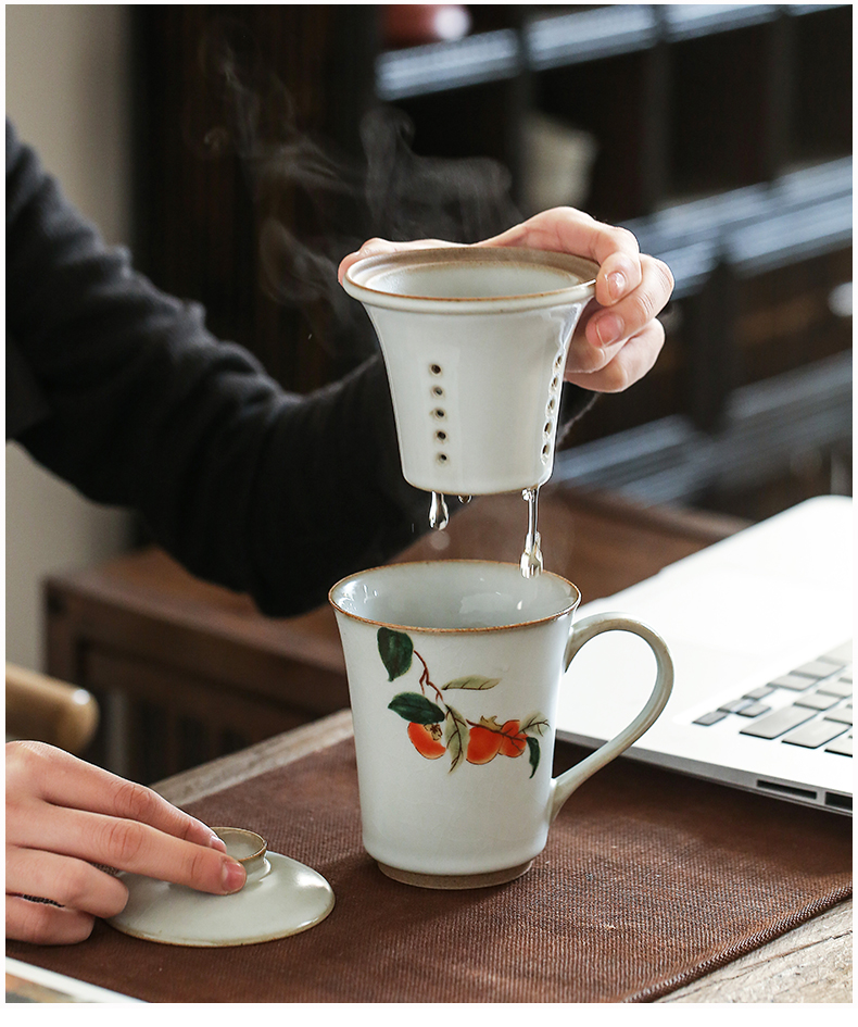 Earth story persimmon persimmon ruyi famille rose porcelain jingdezhen your up on personal office cups with cover filter