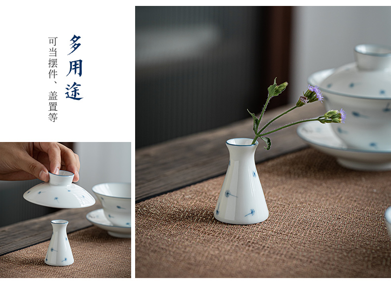 Dandelion jingdezhen ceramic gift box set household manual tea tray was contracted white porcelain cup lid to use kung fu tea set