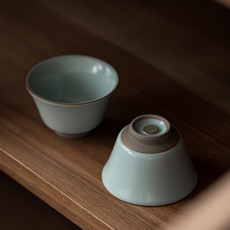 Open the slice your up with azure can raise your porcelain kung fu tea cups large personal cup ice crack glaze pure checking tea service master