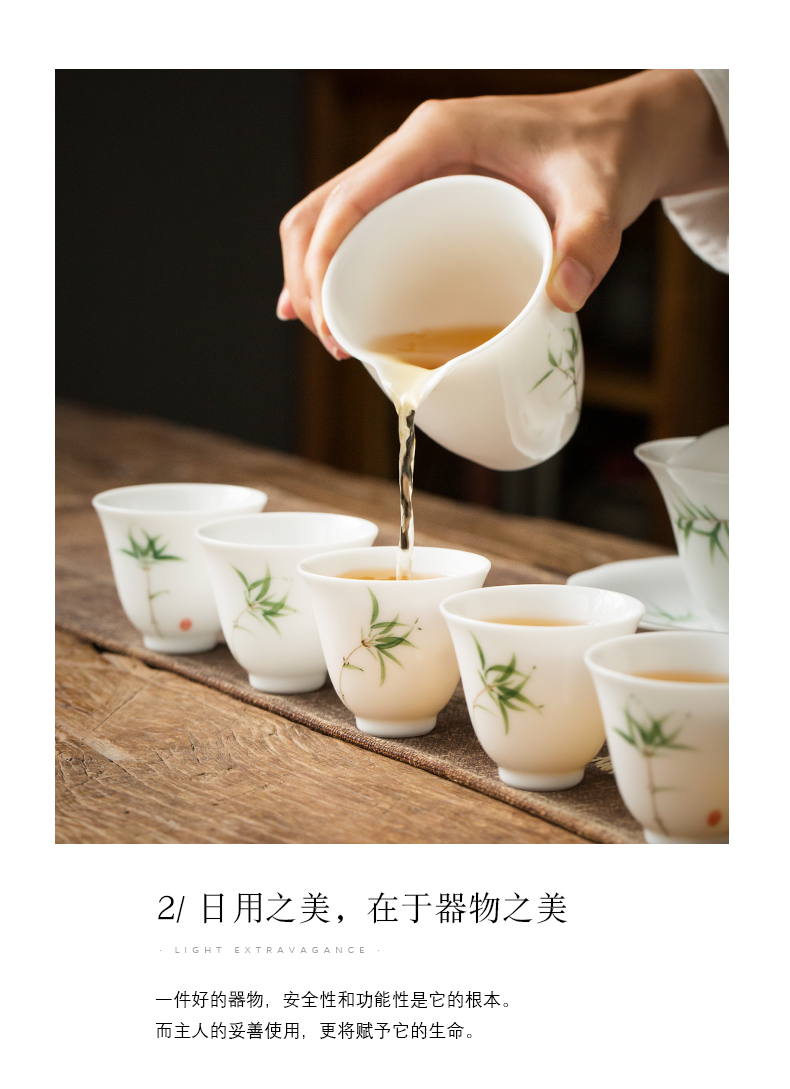 Members of the jingdezhen bamboo soil sample tea cup manual coloured drawing or pattern under the glaze color contracted master cup ceramic cup