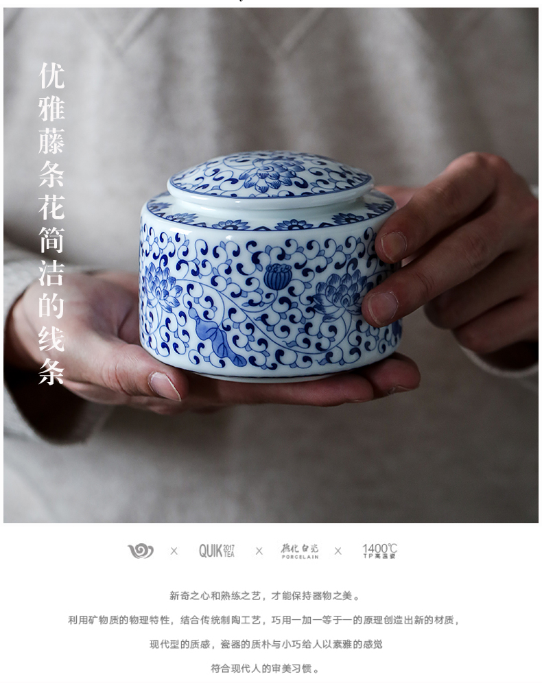 Earth story of jingdezhen blue and white porcelain ceramics large POTS and POTS sealed tank tea caddy fixings