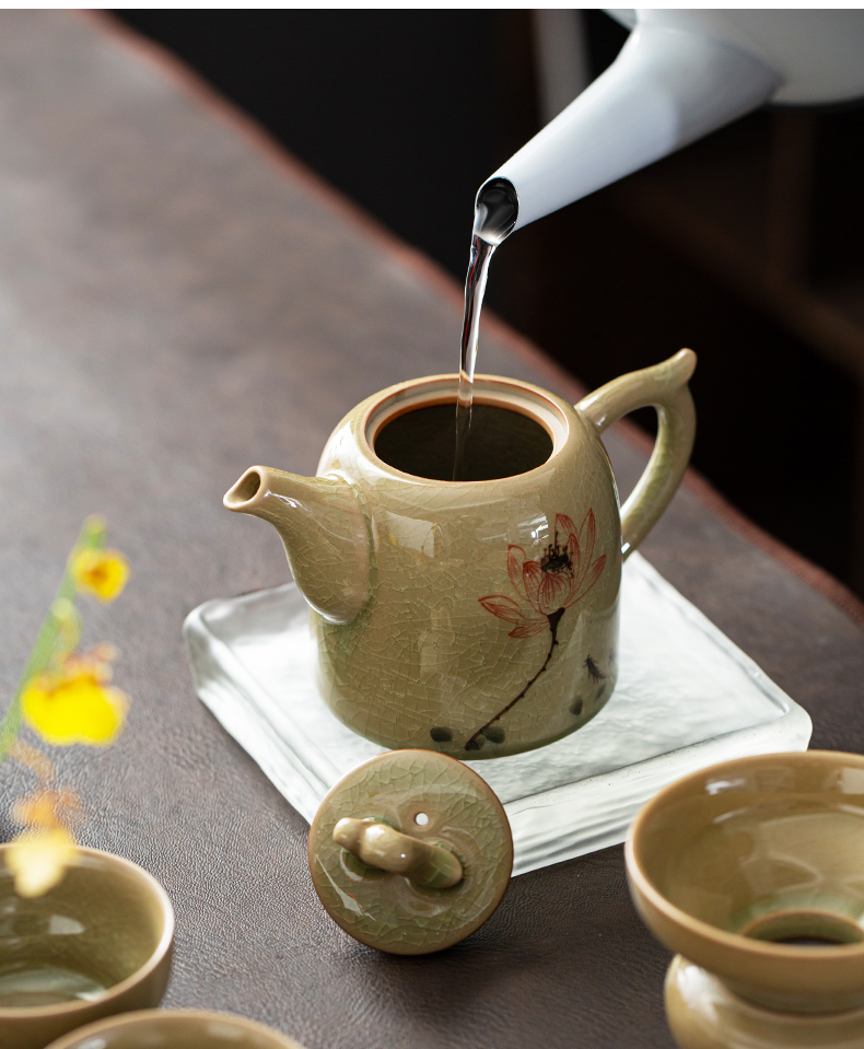 Jingdezhen hand - made of make tea tea set gift boxes home sitting room office contracted the up kung fu tea set