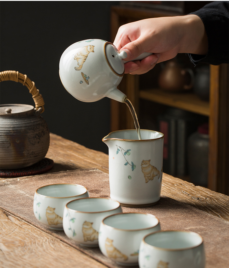 Jingdezhen Japanese your up kung fu tea pot set a small set of contracted and I home sitting room of a complete set of office