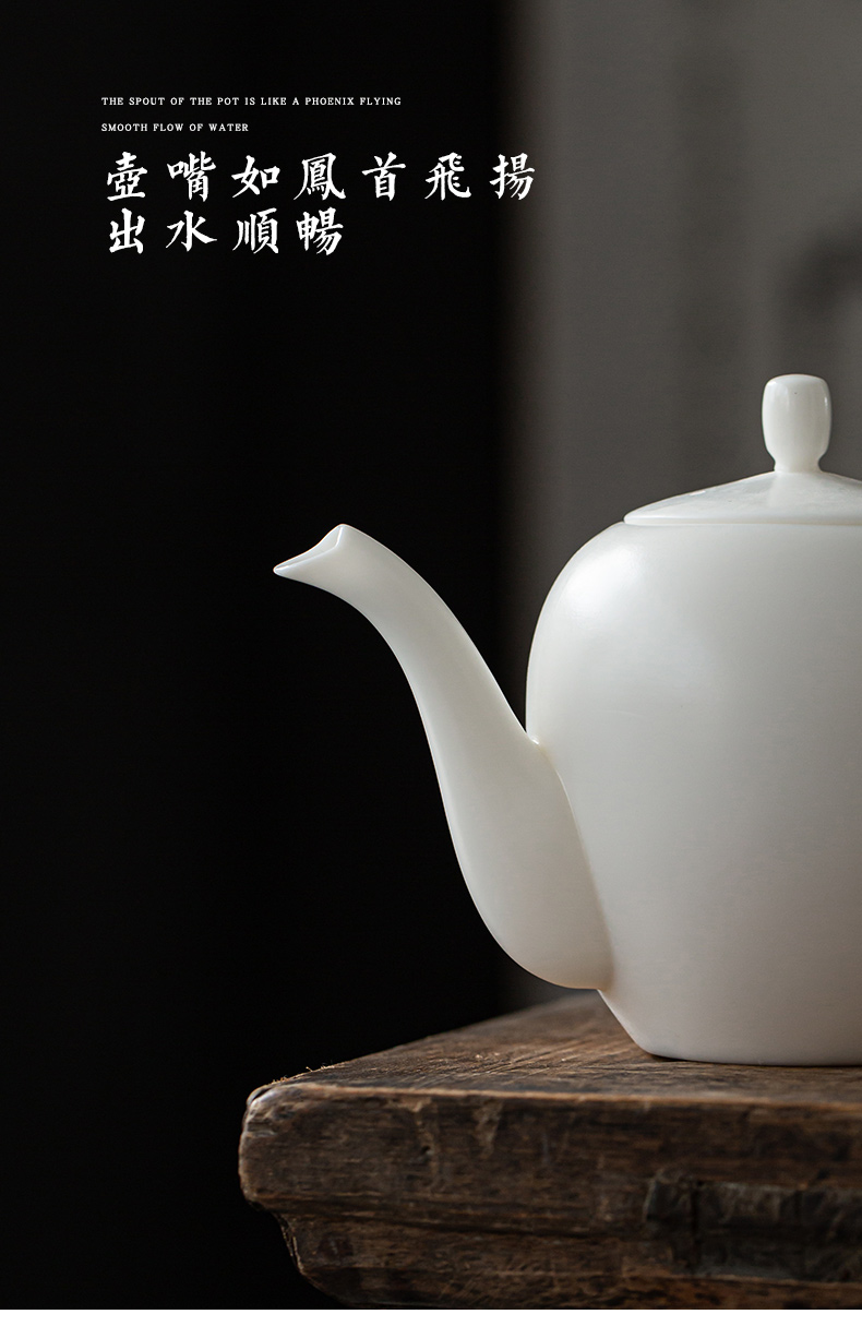 White porcelain jade porcelain teapot beauty POTS, household small filter ceramic POTS xi shi pot of kung fu tea set single pot teapot