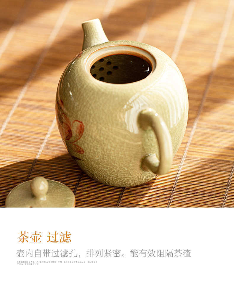 The up ice cracked piece of tureen tea set home a whole set of kung fu tea set ceramic I sitting room is contracted to customize