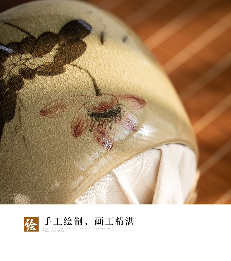 Jingdezhen hand - made ceramic tea lotus home seal pot receives large pack loose tea store tea set