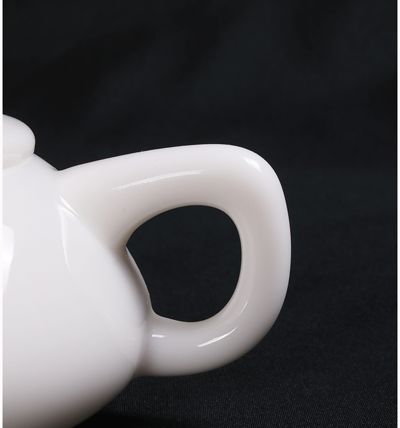 White porcelain ceramic teapot dehua suet jade gourd ladle pot of pure manual household large single pot of kung fu tea set little teapot