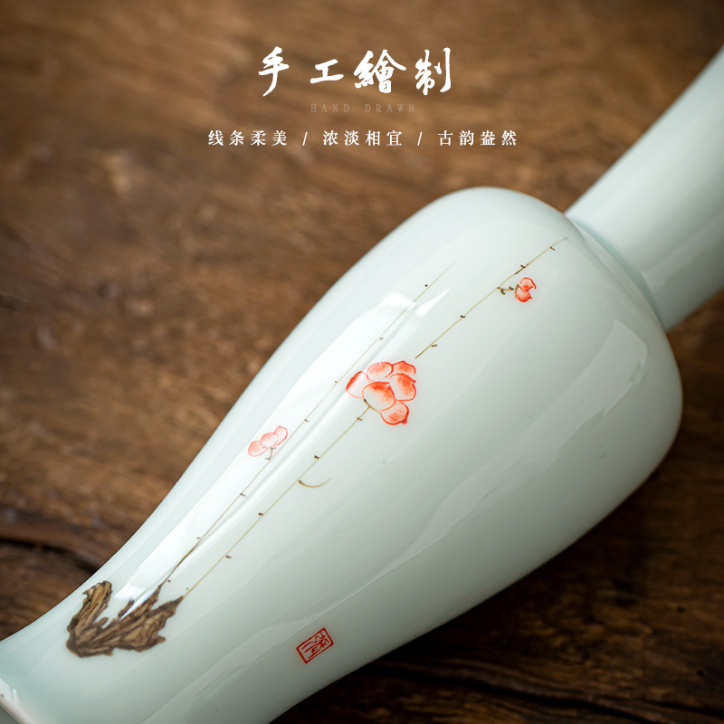 Earth story longquan celadon all manual hand - made flowers in hand flower implement creative ceramic vase act the role ofing is tasted furnishing articles