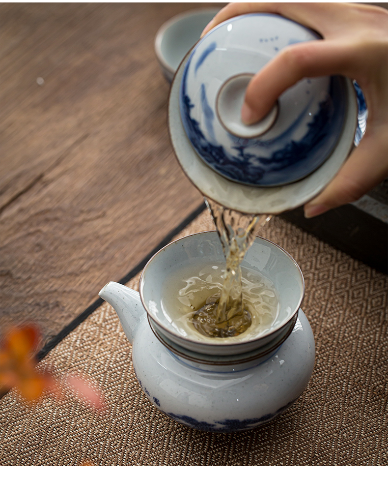 Jingdezhen porcelain hand - made) ancient some ceramic porcelain kung fu tea set of the filter tea tea - leaf filter tea accessories