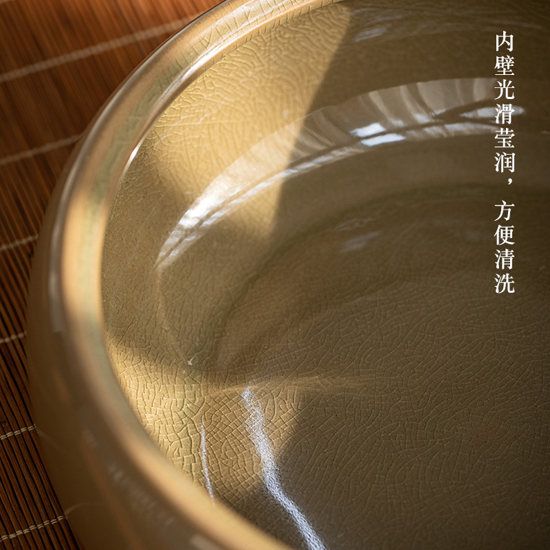 Jingdezhen large hand - made lotus ice to crack the up ceramic tea wash to open tea cup of the tea taking spare parts washing water to wash