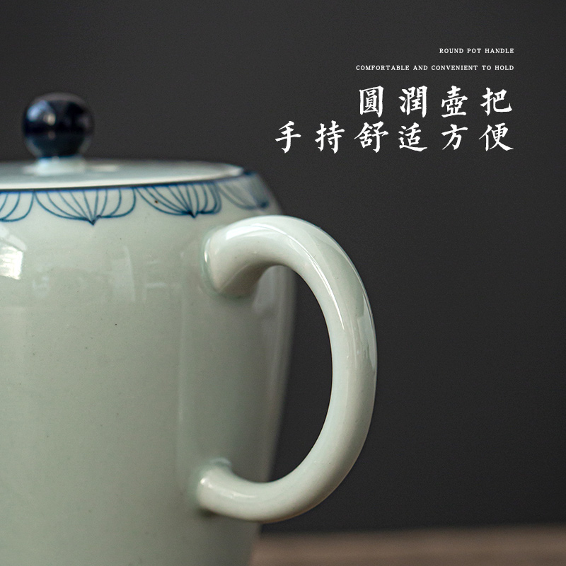 Earth story jingdezhen archaize single pot of kung fu tea set ceramic teapot hand - made lotus vesicles pot