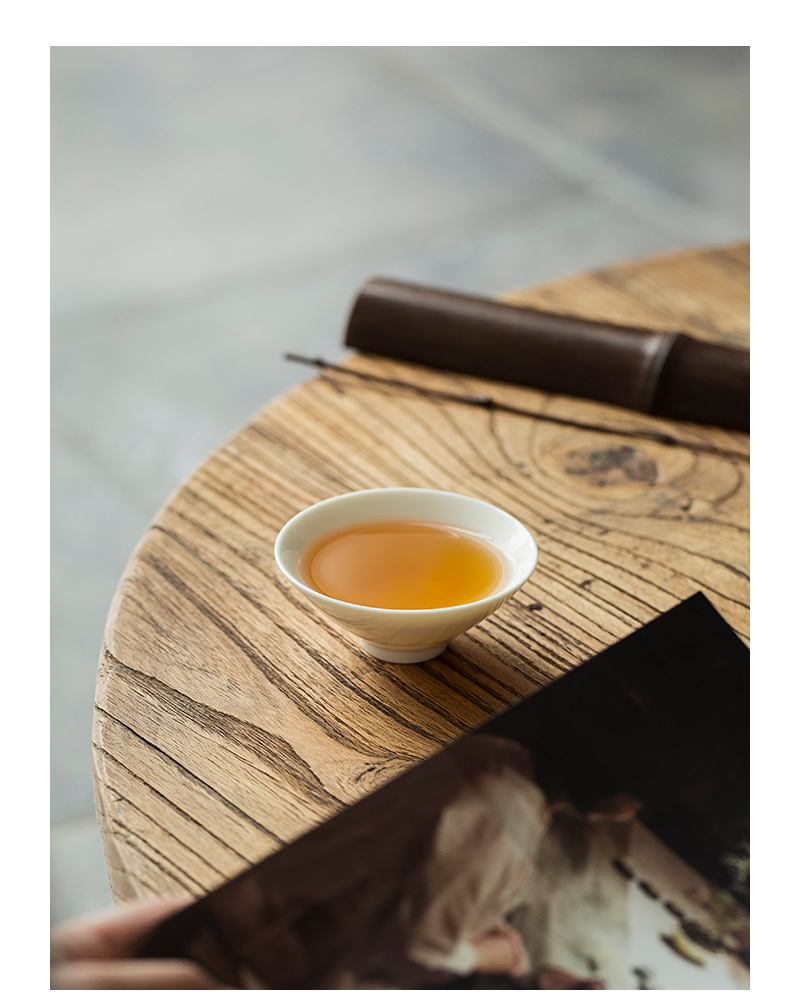 Dehua lard white kung fu tea cups ceramic bowl sample tea cup single white porcelain tea set tea cup small hat cup master