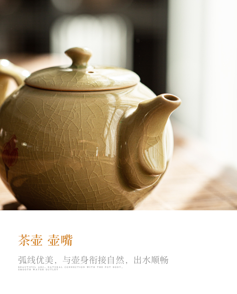 The up kung fu tea cup set household contracted and I sitting room ceramic teapot tureen customize gift box