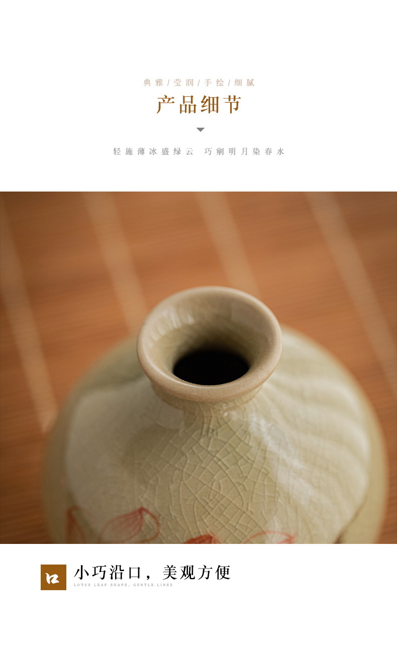 Jingdezhen ice to crack the up Chinese ceramics hand - made floret bottle flower I and contracted sitting room adornment is placed