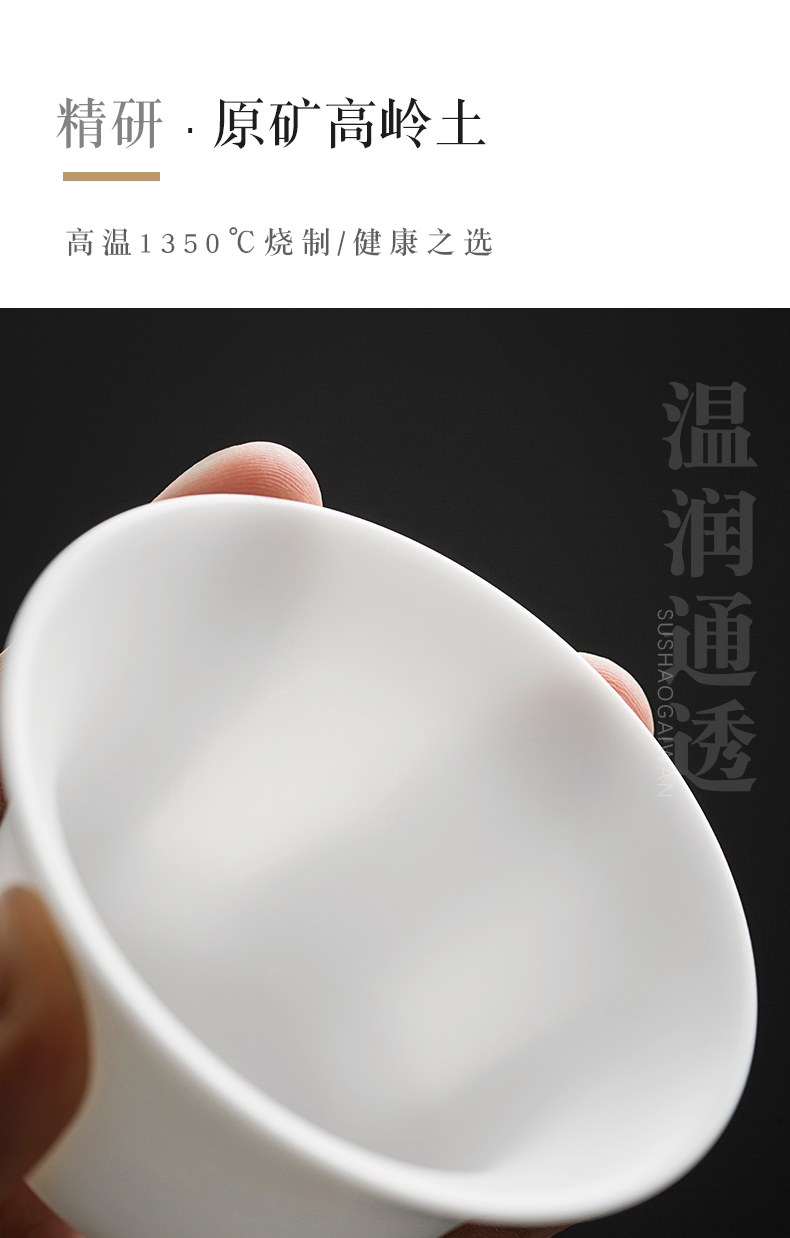 Dehua biscuit firing manual white porcelain only three wsop tureen suet jade kung fu tea set a single tea tureen large