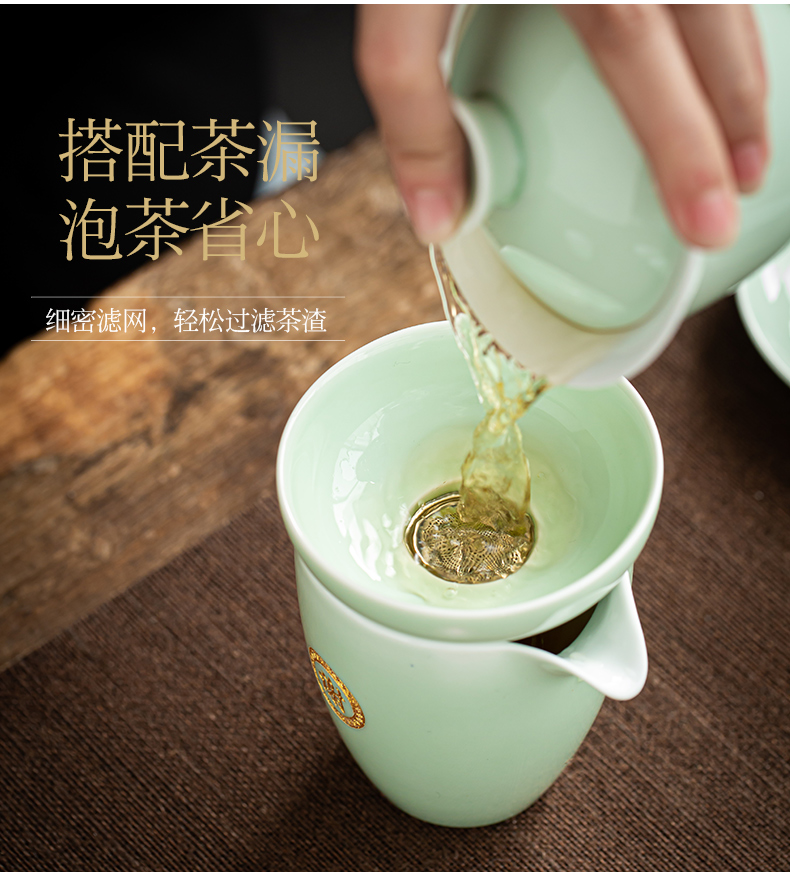 Jingdezhen private custom name tureen suit ceramic cups set three bowl of kung fu tea service item of household