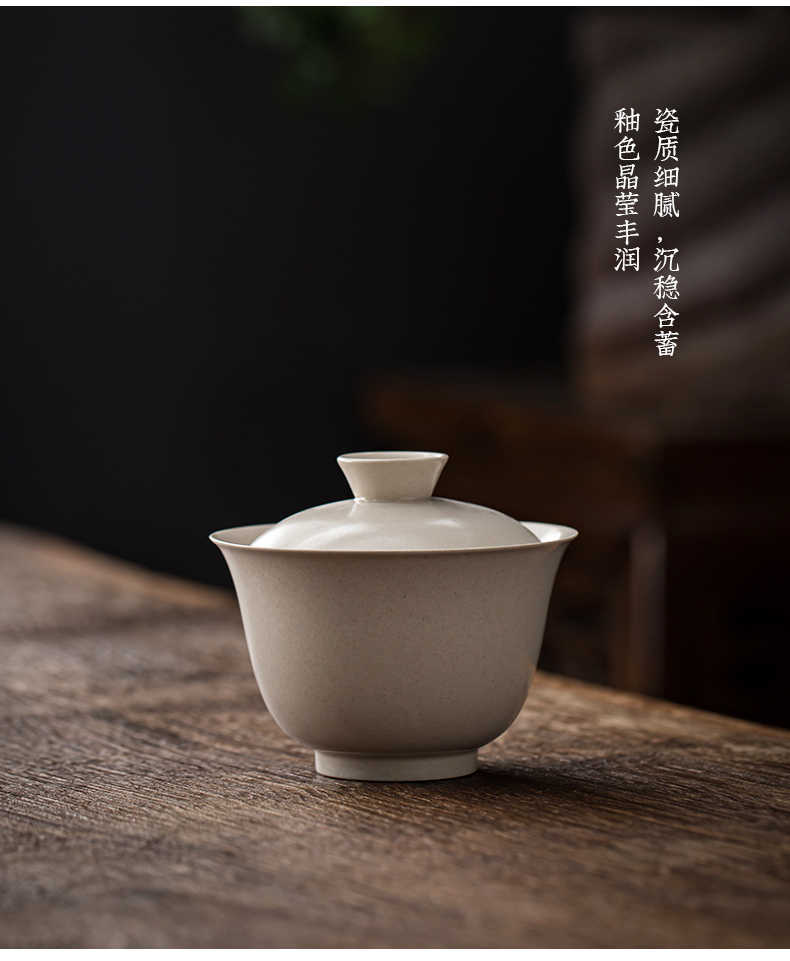 Plant ash tureen only three ceramic bowl hand made big bowl tea bowl cups to archaize kung fu tea cups