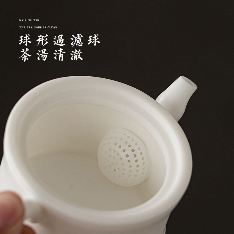 Dehua white clay story CiHu pure manual teapot large capacity full manual household utensils suits for bamboo pot