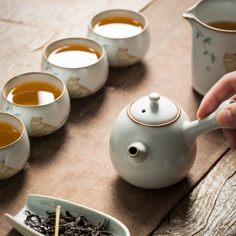 Jingdezhen Japanese your up kung fu tea pot set a small set of contracted and I home sitting room of a complete set of office