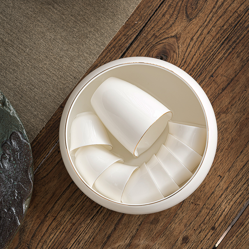Dehua to heavy pure white jade porcelain large tea to wash to the writing brush washer wash to ceramic tools make tea tea tray parts water jar hydroponics
