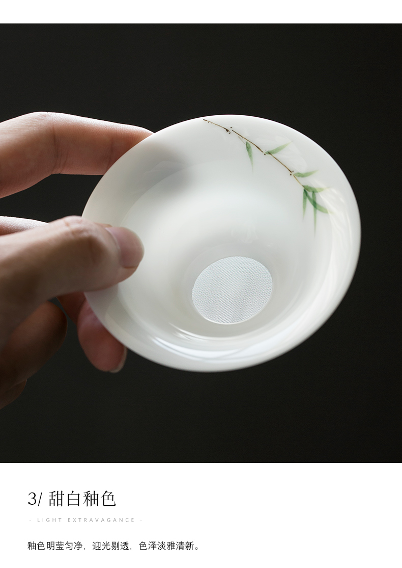 Earth story of pure hand - made bamboo tea jingdezhen manual under glaze color porcelain filtration kung fu tea spare parts