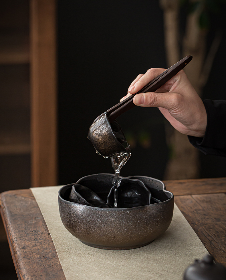 Gold tea to wash to the Japanese zen home water jar XiCha detong cylinder ceramic writing brush washer wash bowl tea taking spare parts