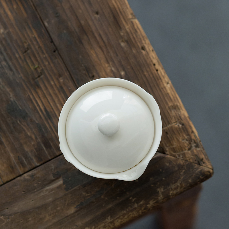 Earth story dehua white porcelain hand grasp pot inferior smooth jade porcelain large move anti hot filter tea, kungfu tea pot
