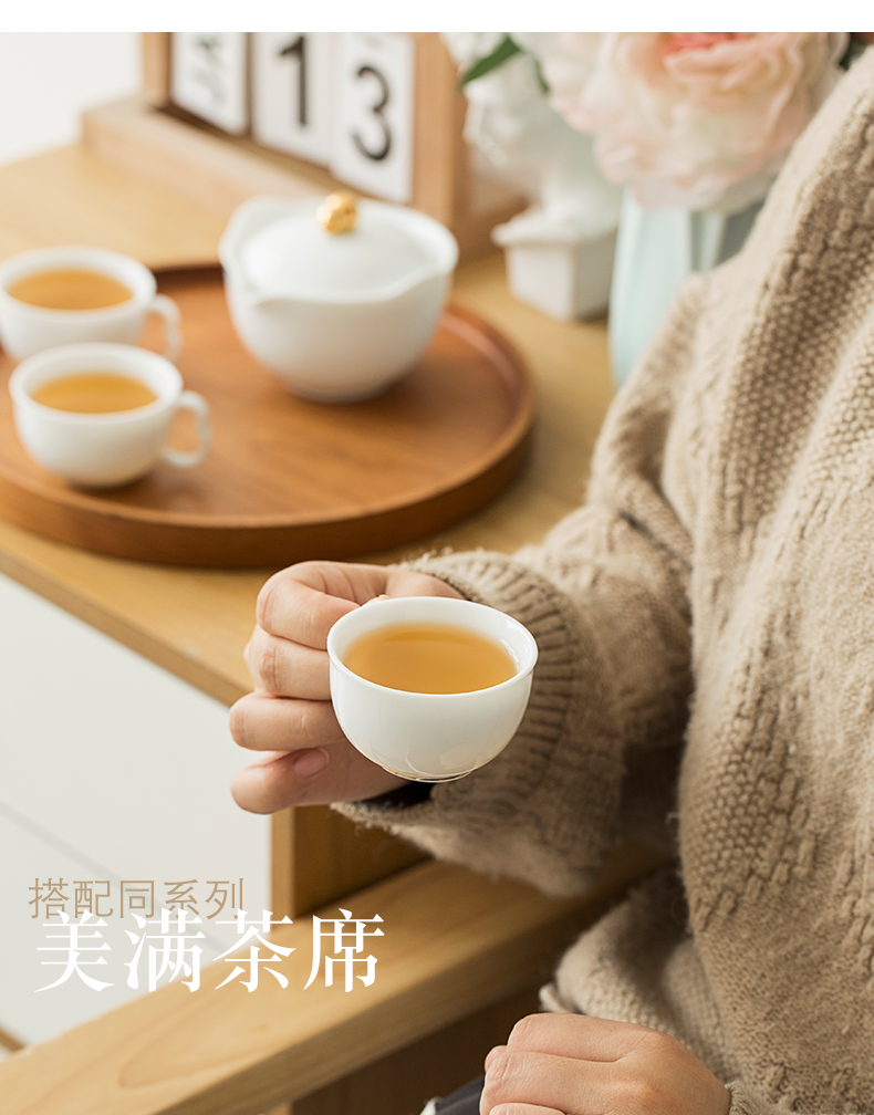 Sweet white hand kung fu tea cups jingdezhen thin foetus master cup white porcelain bowl with single cup small cups sample tea cup