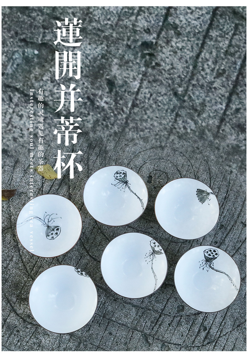 Soil sample tea cup of jingdezhen ceramics personal story cup at upstream single CPU kung fu tea master hand made small tea cups