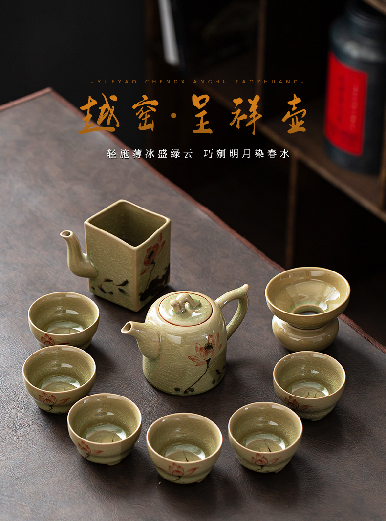 Jingdezhen hand - made of make tea tea set gift boxes home sitting room office contracted the up kung fu tea set