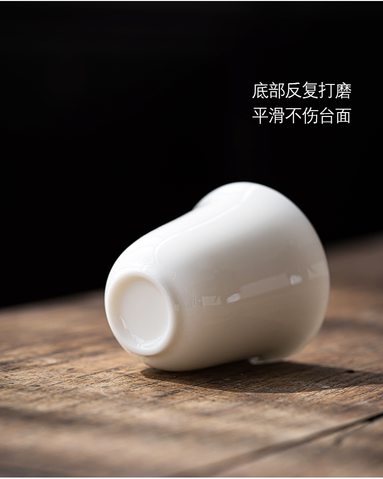 Dehua suet jade white porcelain fragrance - smelling cup poly real incense ceramic kung fu tea cups individual cup of jade porcelain master CPU