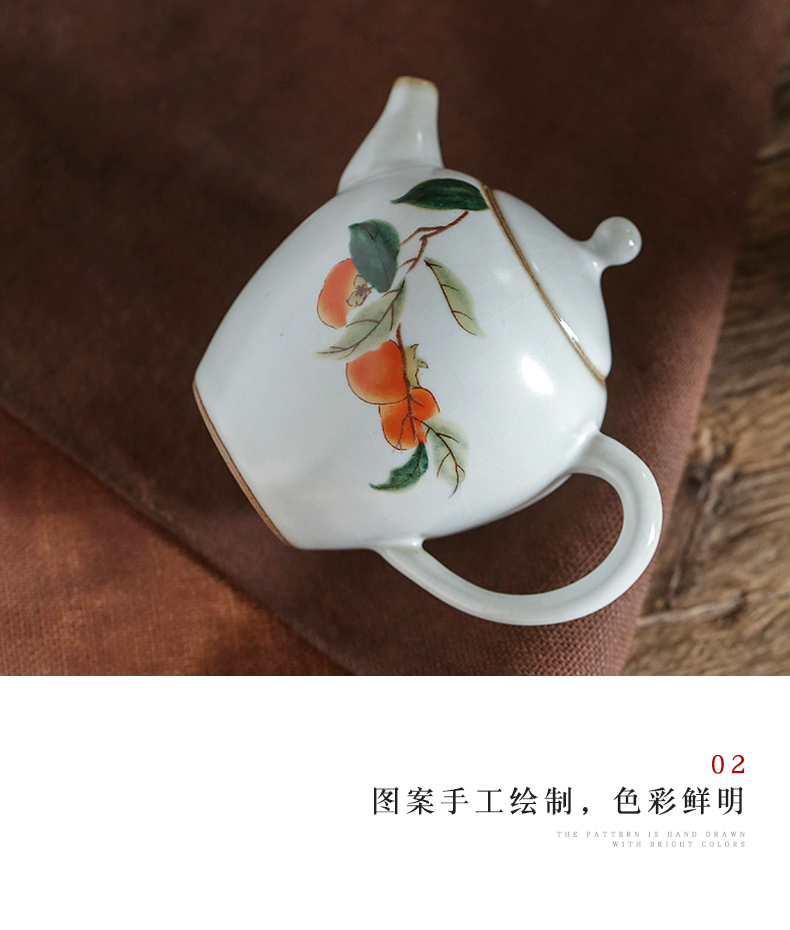 Jingdezhen manual hand draw your up archaize open piece of kung fu tea pot household single pot of ceramic tea teapot