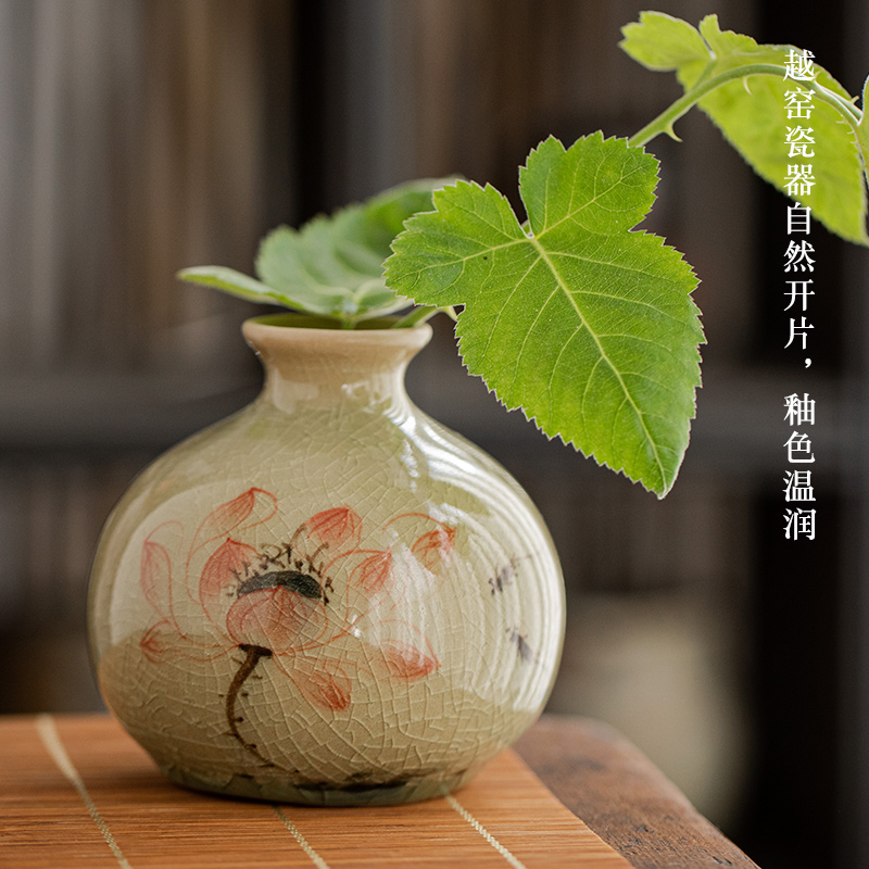 Jingdezhen ice to crack the up Chinese ceramics hand - made floret bottle flower I and contracted sitting room adornment is placed