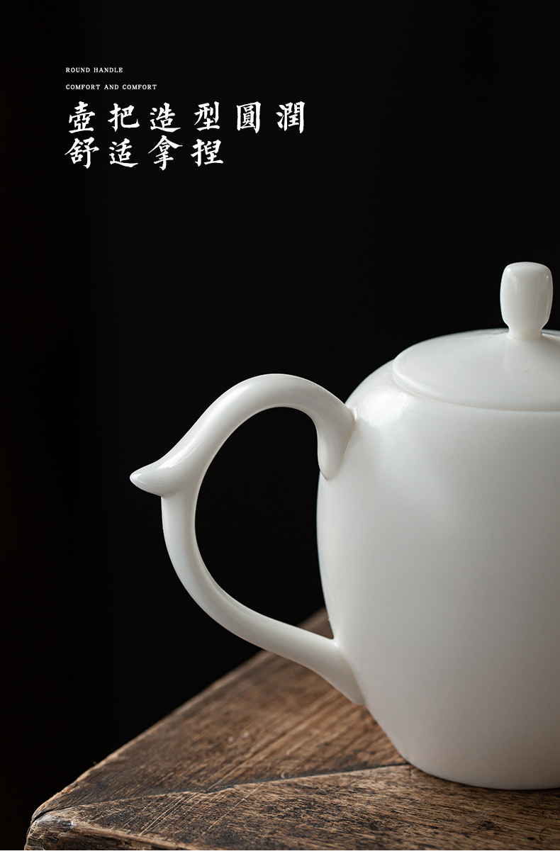 White porcelain jade porcelain teapot beauty POTS, household small filter ceramic POTS xi shi pot of kung fu tea set single pot teapot